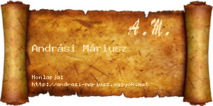 Andrási Máriusz névjegykártya